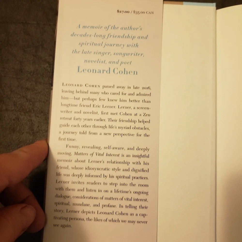 Matters of Vital Interest‎ by Leonard Cohen